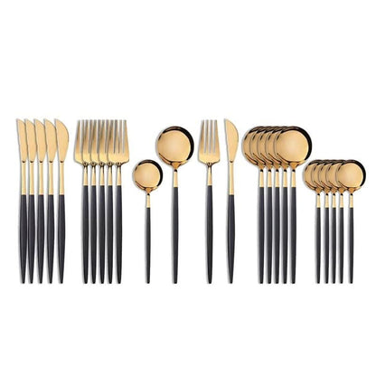24Pcs 18/10 Stainless Steel Dinnerware Set