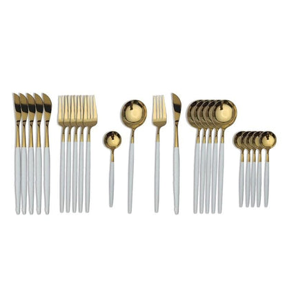 24Pcs 18/10 Stainless Steel Dinnerware Set