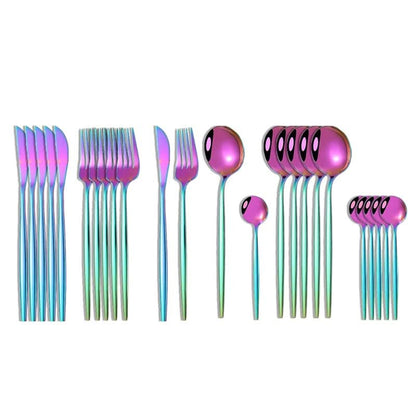 24Pcs 18/10 Stainless Steel Dinnerware Set