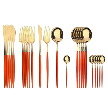 24Pcs 18/10 Stainless Steel Dinnerware Set