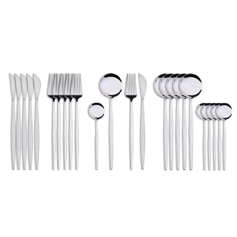 24Pcs 18/10 Stainless Steel Dinnerware Set