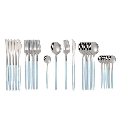 24Pcs 18/10 Stainless Steel Dinnerware Set