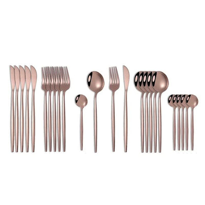 24Pcs 18/10 Stainless Steel Dinnerware Set