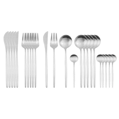24Pcs 18/10 Stainless Steel Dinnerware Set