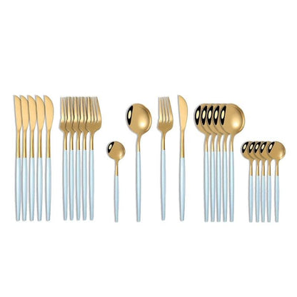 24Pcs 18/10 Stainless Steel Dinnerware Set