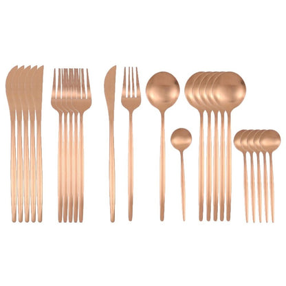 24Pcs 18/10 Stainless Steel Dinnerware Set