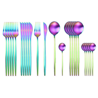 24Pcs 18/10 Stainless Steel Dinnerware Set