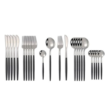 24Pcs 18/10 Stainless Steel Dinnerware Set