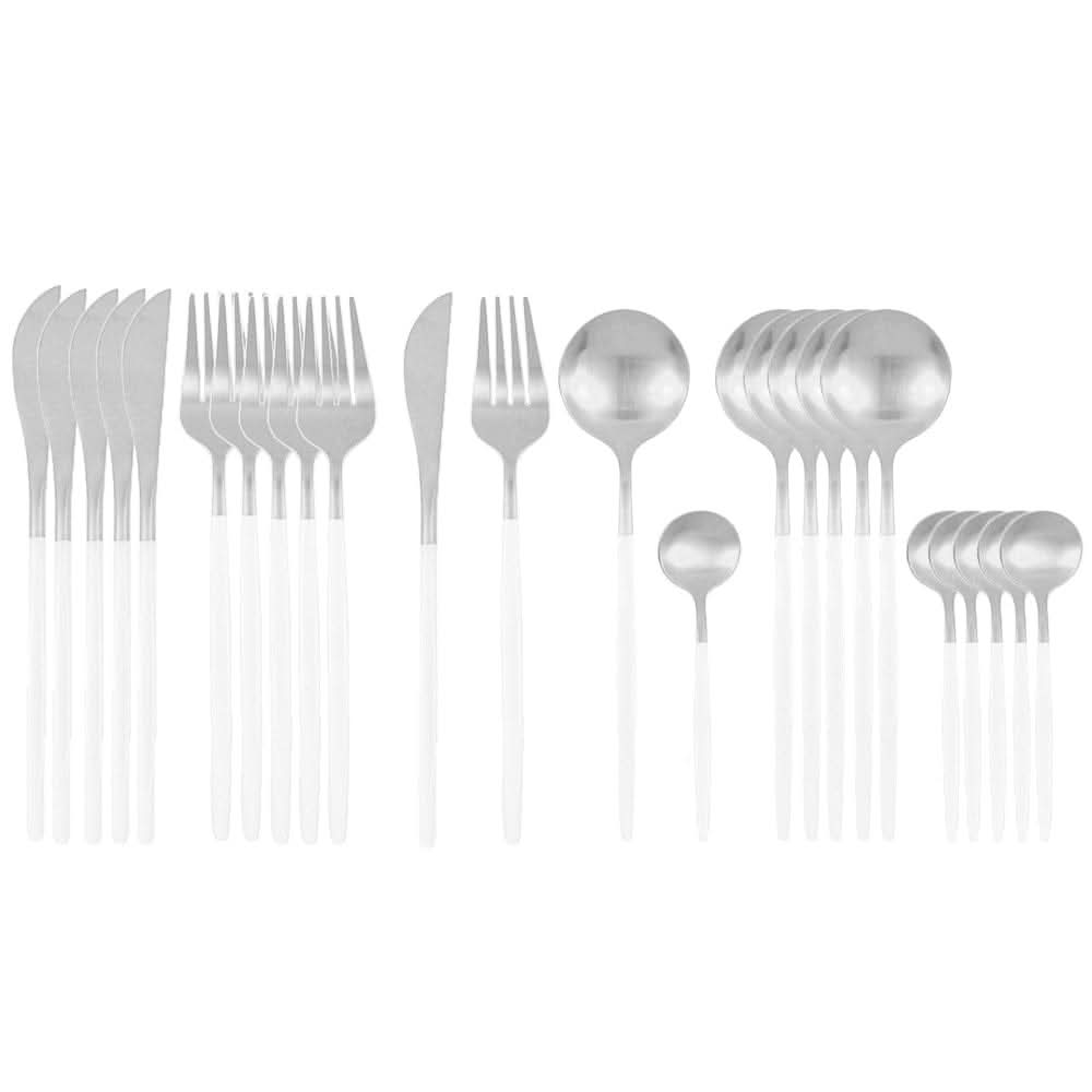 24Pcs 18/10 Stainless Steel Dinnerware Set