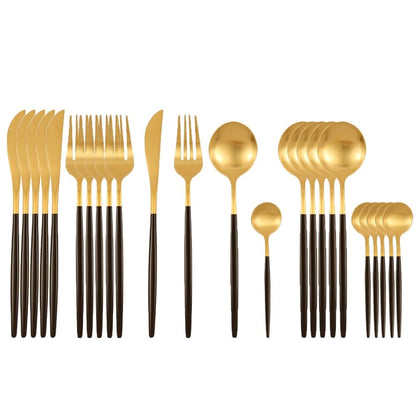 24Pcs 18/10 Stainless Steel Dinnerware Set