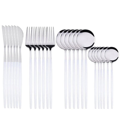 24Pcs 18/10 Stainless Steel Dinnerware Set