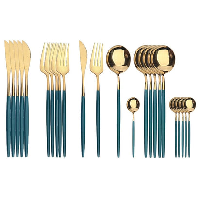24Pcs 18/10 Stainless Steel Dinnerware Set