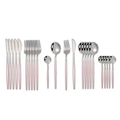 24Pcs 18/10 Stainless Steel Dinnerware Set