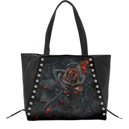 BURNT ROSE - Tote Bag - Top quality PU Leather Studded Spiral Direct
