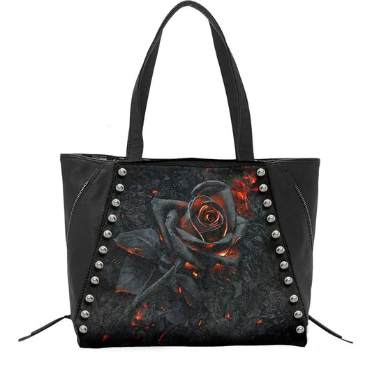 BURNT ROSE - Tote Bag - Top quality PU Leather Studded Spiral Direct