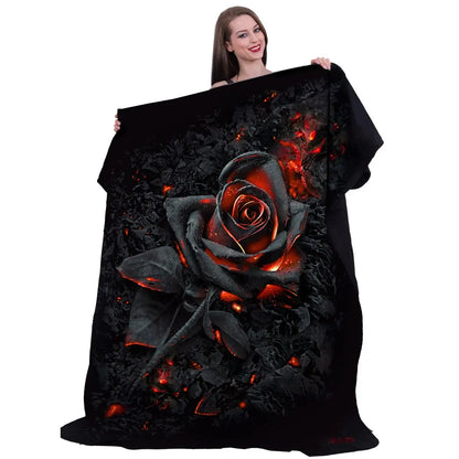 BURNT ROSE - Fleece Blanket with Double Sided Print Spiral Direct