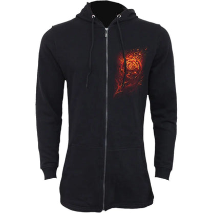 BURNT ROSE - Ladies Fish Tail Full Zip Hoody - Zip Sleeve Spiral Direct