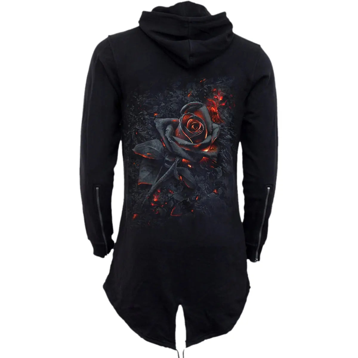 BURNT ROSE - Ladies Fish Tail Full Zip Hoody - Zip Sleeve Spiral Direct