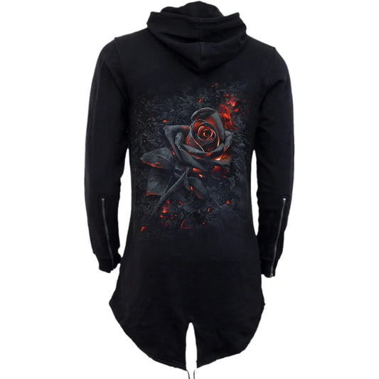 BURNT ROSE - Ladies Fish Tail Full Zip Hoody - Zip Sleeve Spiral Direct