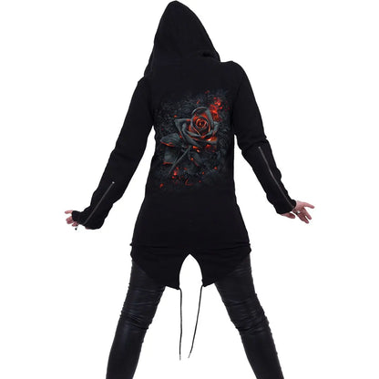 BURNT ROSE - Ladies Fish Tail Full Zip Hoody - Zip Sleeve Spiral Direct