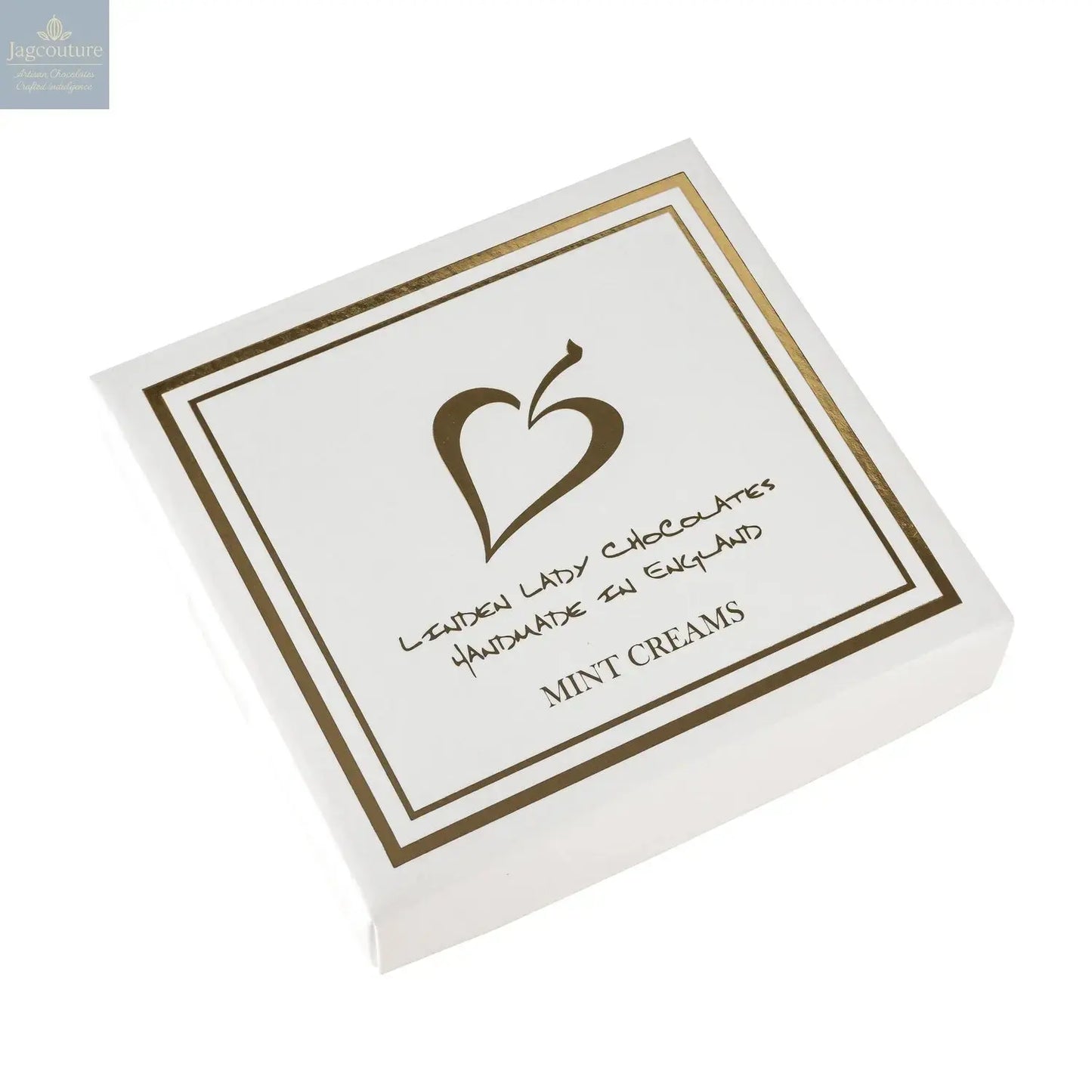 Linden Lady white gift box of mint creams Jag Couture Chocolates