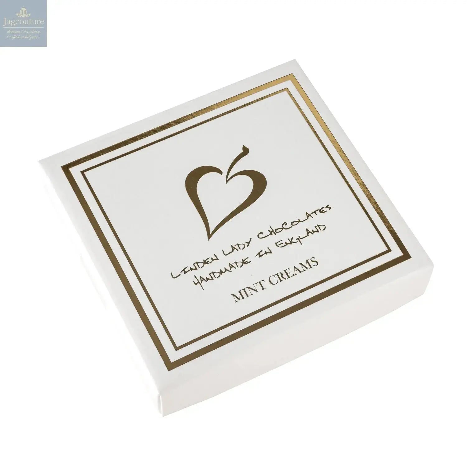 Linden Lady white gift box of mint creams Jag Couture Chocolates