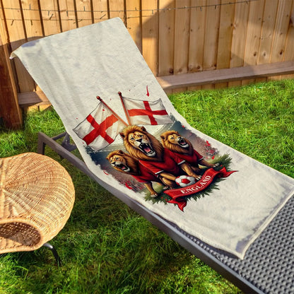 England Football - 3 Lions - Beach Towel retrofootballfactory