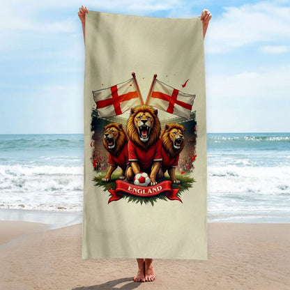 England Football - 3 Lions - Beach Towel retrofootballfactory