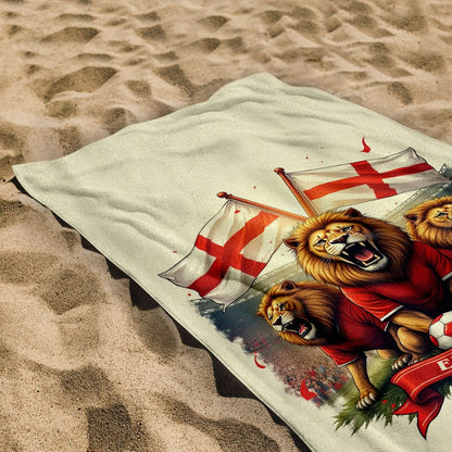 England Football - 3 Lions - Beach Towel retrofootballfactory