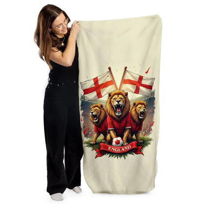 England Football - 3 Lions - Beach Towel retrofootballfactory