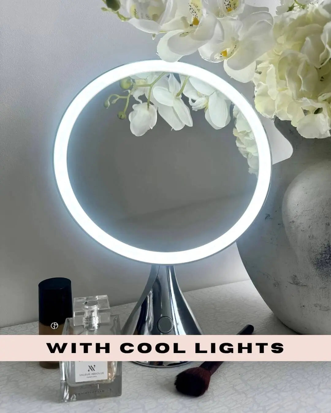 LumiGlam Pro Cosmetic Vanity Mirror in Chrome hollywood mirrors