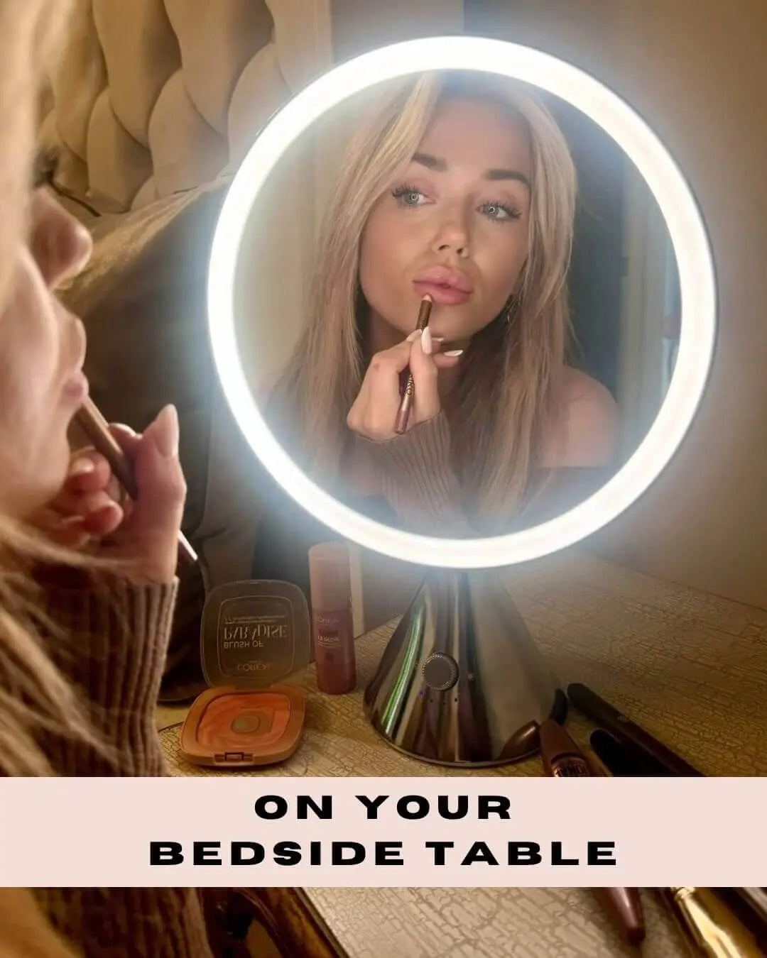 LumiGlam Pro Cosmetic Vanity Mirror in Chrome hollywood mirrors