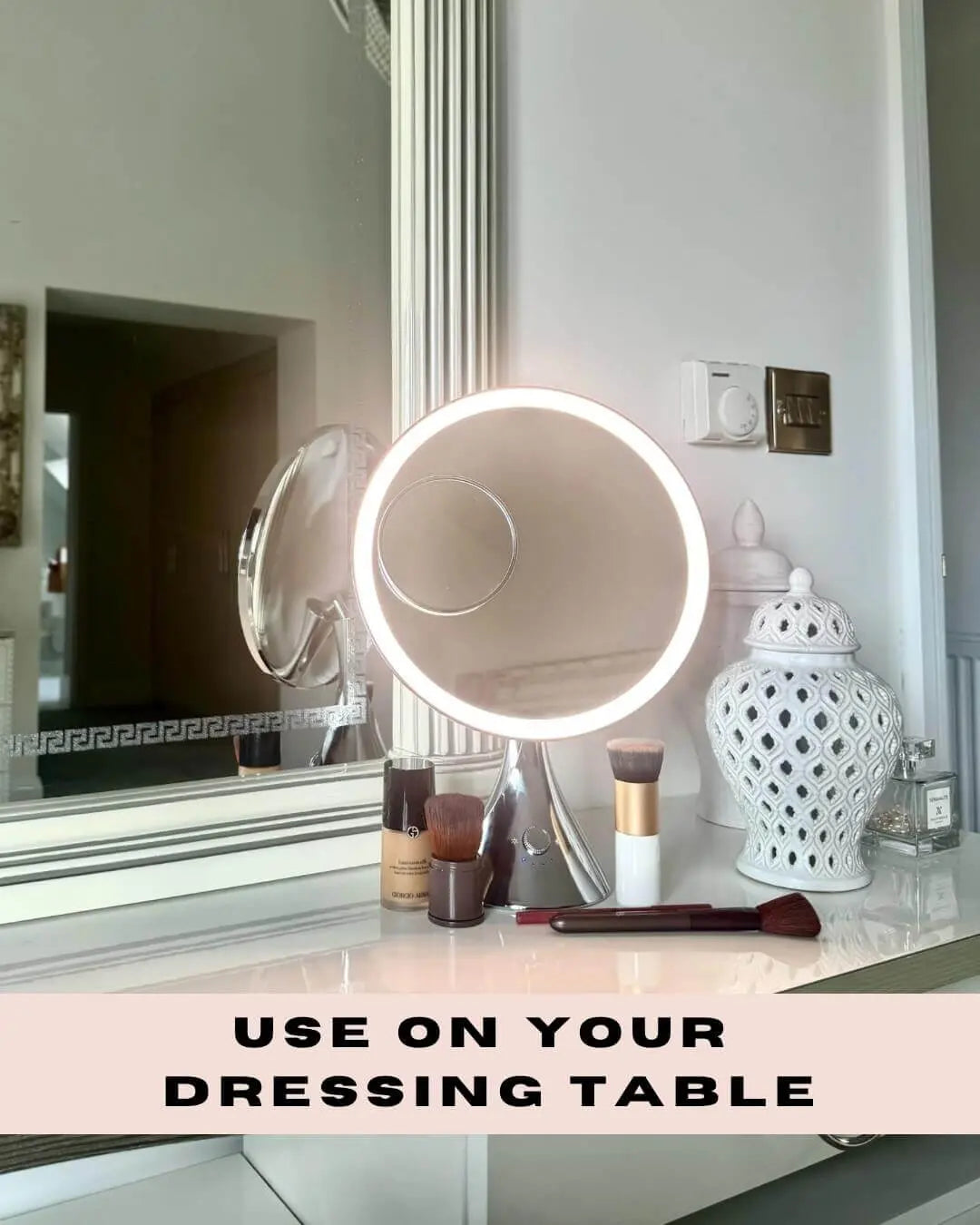 LumiGlam Pro Cosmetic Vanity Mirror in Chrome hollywood mirrors
