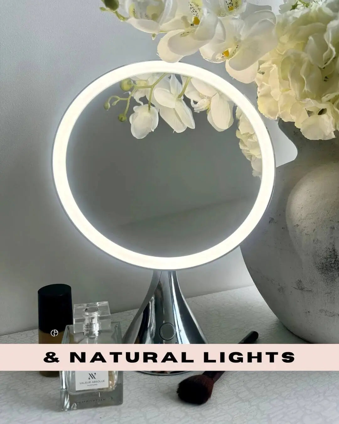LumiGlam Pro Cosmetic Vanity Mirror in Chrome hollywood mirrors