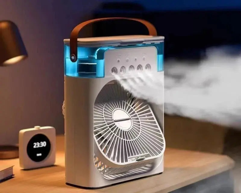 New 3 In 1 Fan AIr Conditioner Household Mini Air Cooler LED Night Light Portable Royal Lights & Home Decor