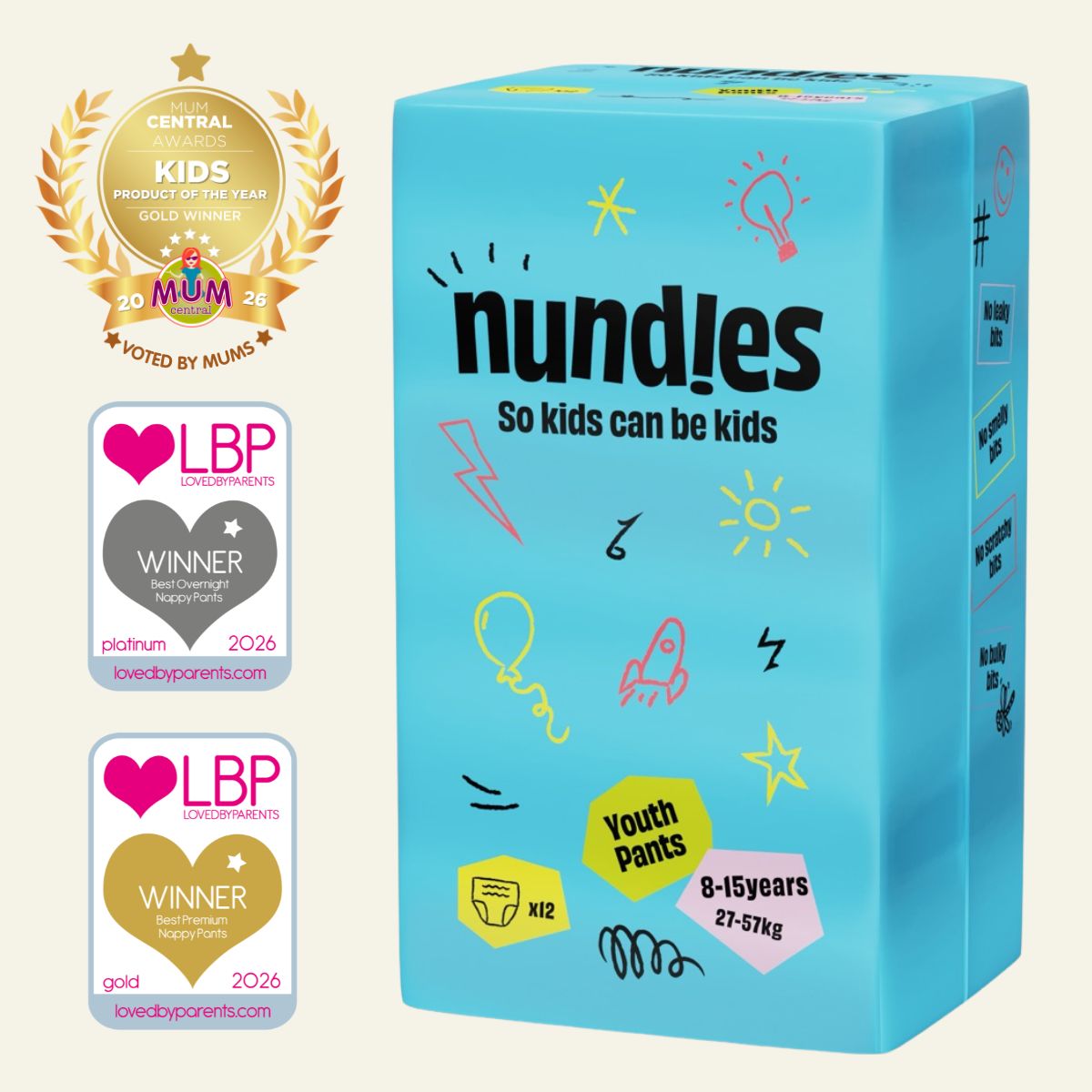 Nundies Youth Pants 8-15 Years (27-57kg)