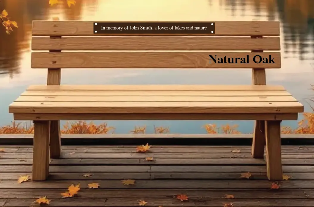 Wooden Memorial Oak Slatted Bench Red Robin Gifts