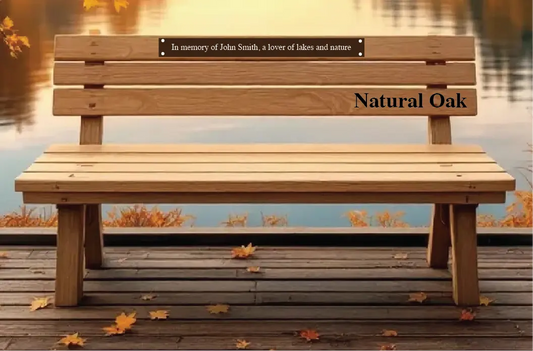 Wooden Memorial Oak Slatted Bench Red Robin Gifts