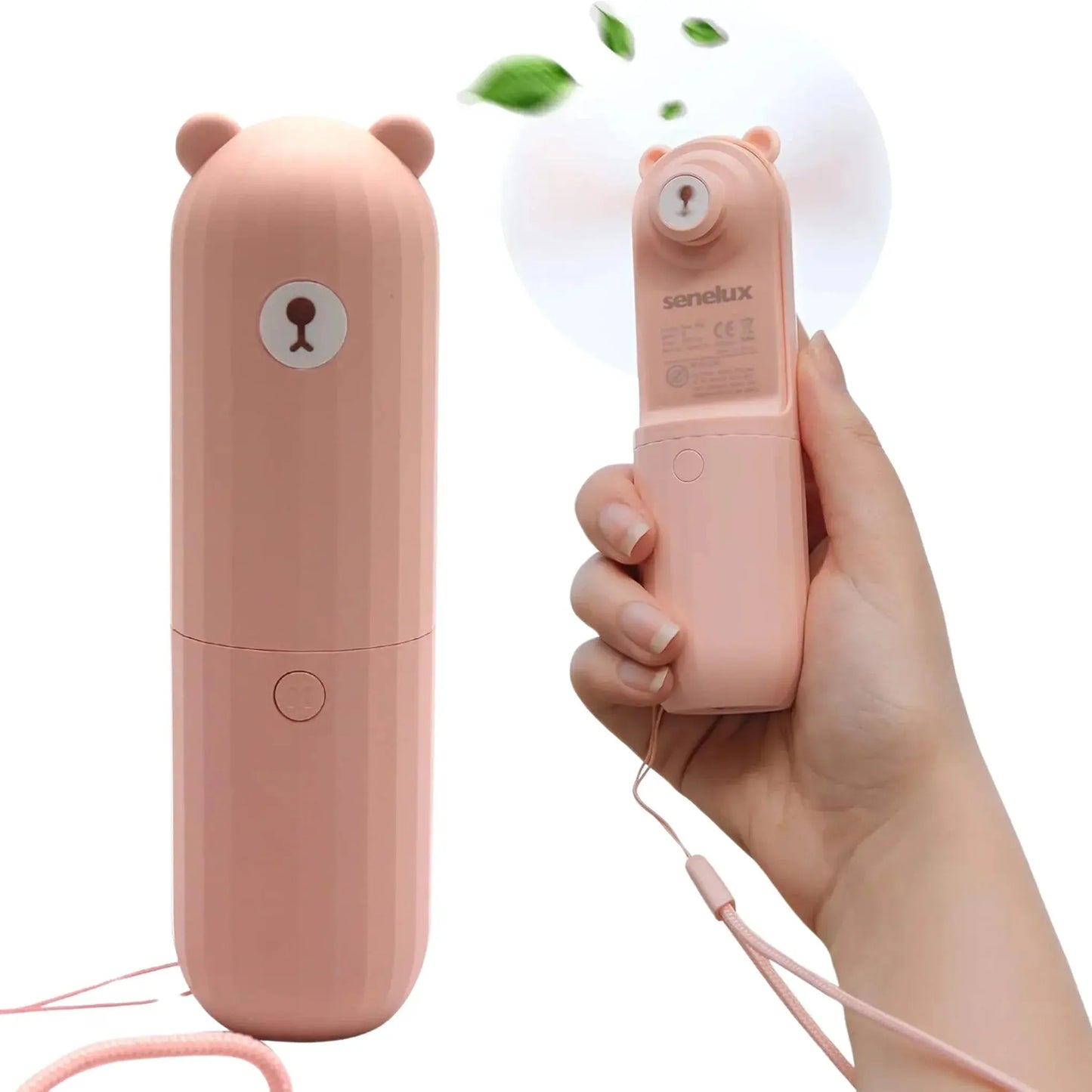 Rechargeable Hand Held Pocket Fan for Personal Cooling with Medium and High Fan Speeds and Optional Portable Power Bank Senelux