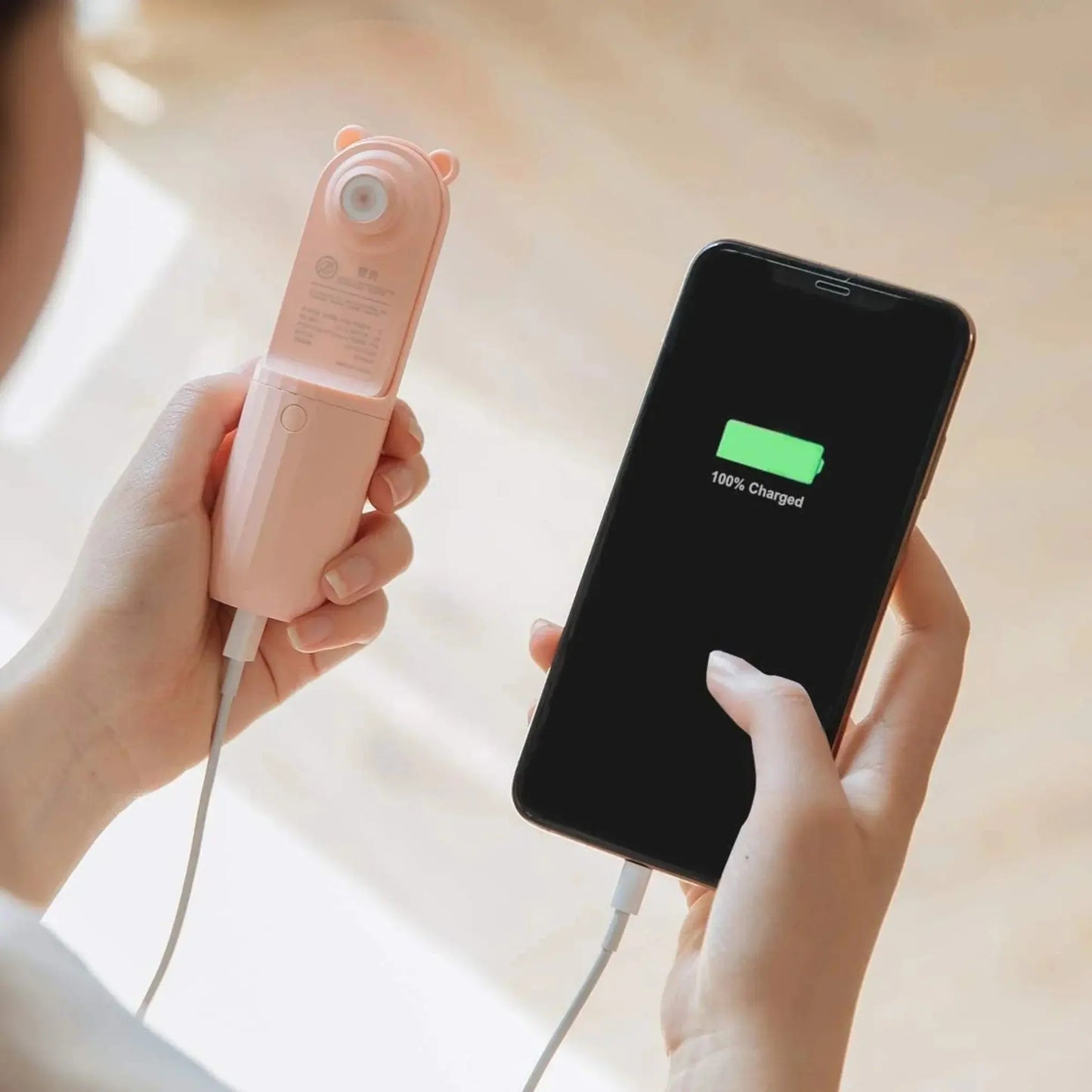 Rechargeable Hand Held Pocket Fan for Personal Cooling with Medium and High Fan Speeds and Optional Portable Power Bank Senelux