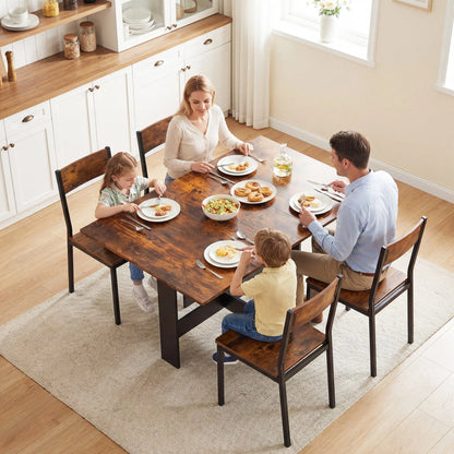 HOMCOM Folding Dining Table, Space-Saving Drop Leaf Kitchen Table for 4-6 People Rustic Brown Wise Galleria