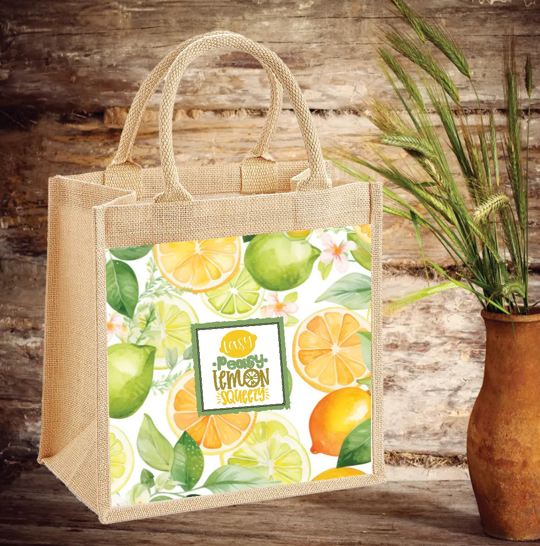 Easy Peasy Lemon Squeezy Jute Bag Red Robin Gifts