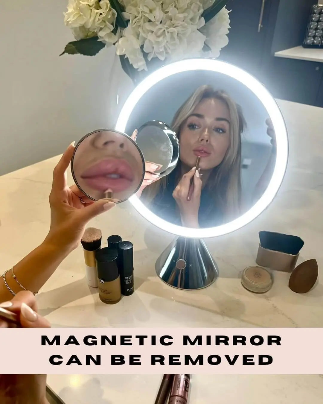 LumiGlam Pro Cosmetic Vanity Mirror in Chrome hollywood mirrors