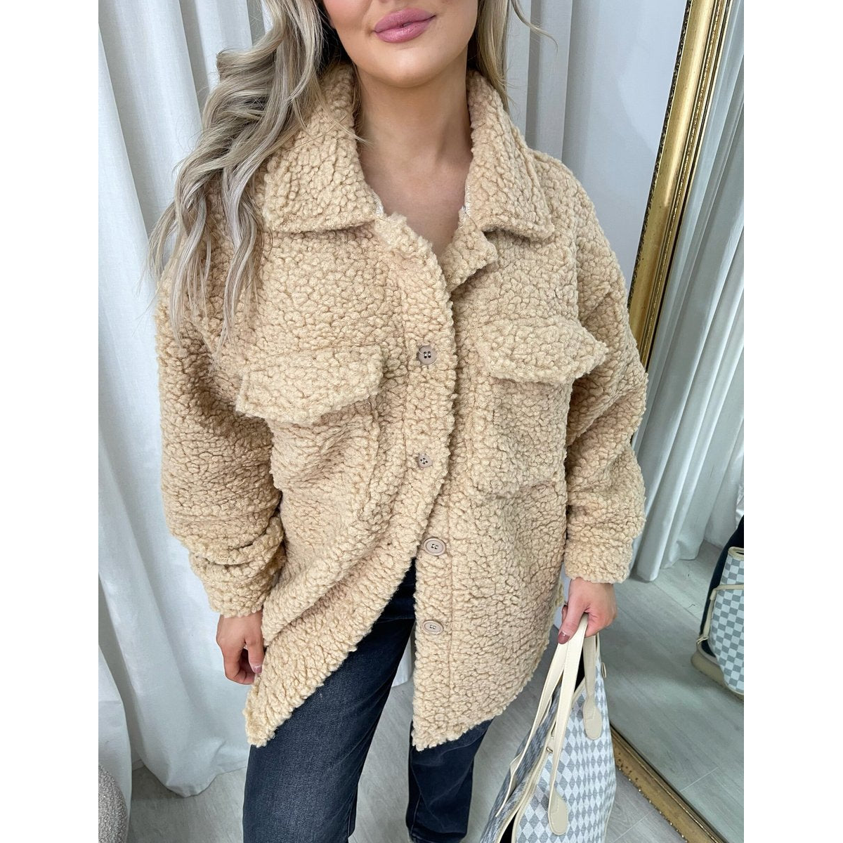 Button Down Collared Winter Coat Jacket