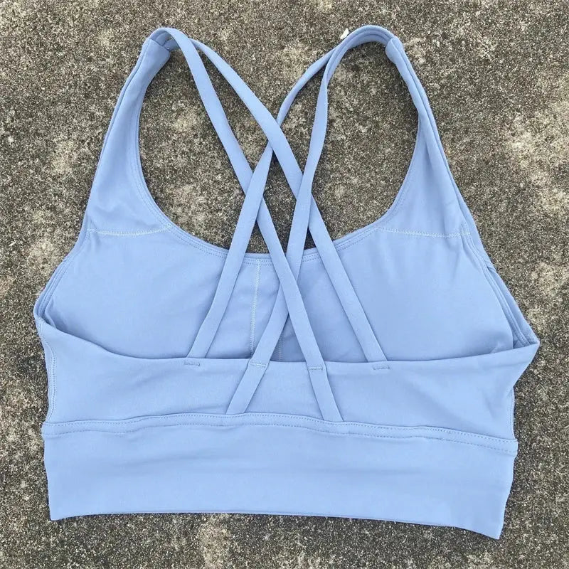 Solid Color Fitness Women Sport Bra Gym Yoga bra Athletic Cross Tight Top Workout Train With Chest Pad High quality shockproof GeToday