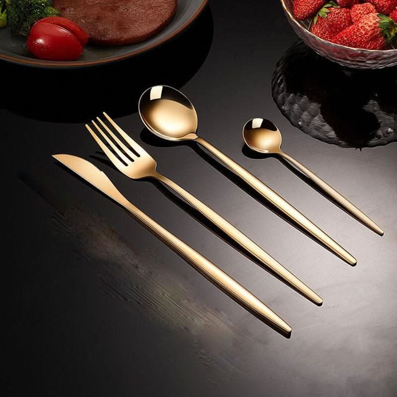 24pcs Gold Dinnerware Set