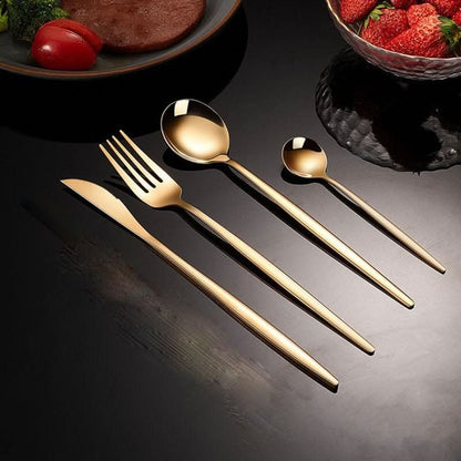 24pcs Gold Dinnerware Set