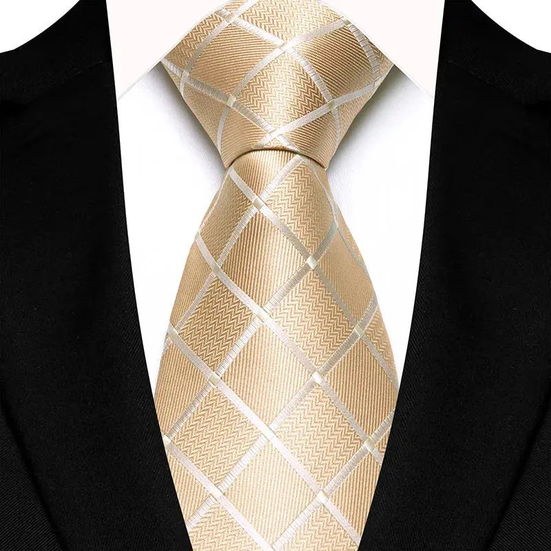 8cm Width Yellow Color Neck Ties For Men Paisley Dots Handmade HotTrendyPicks