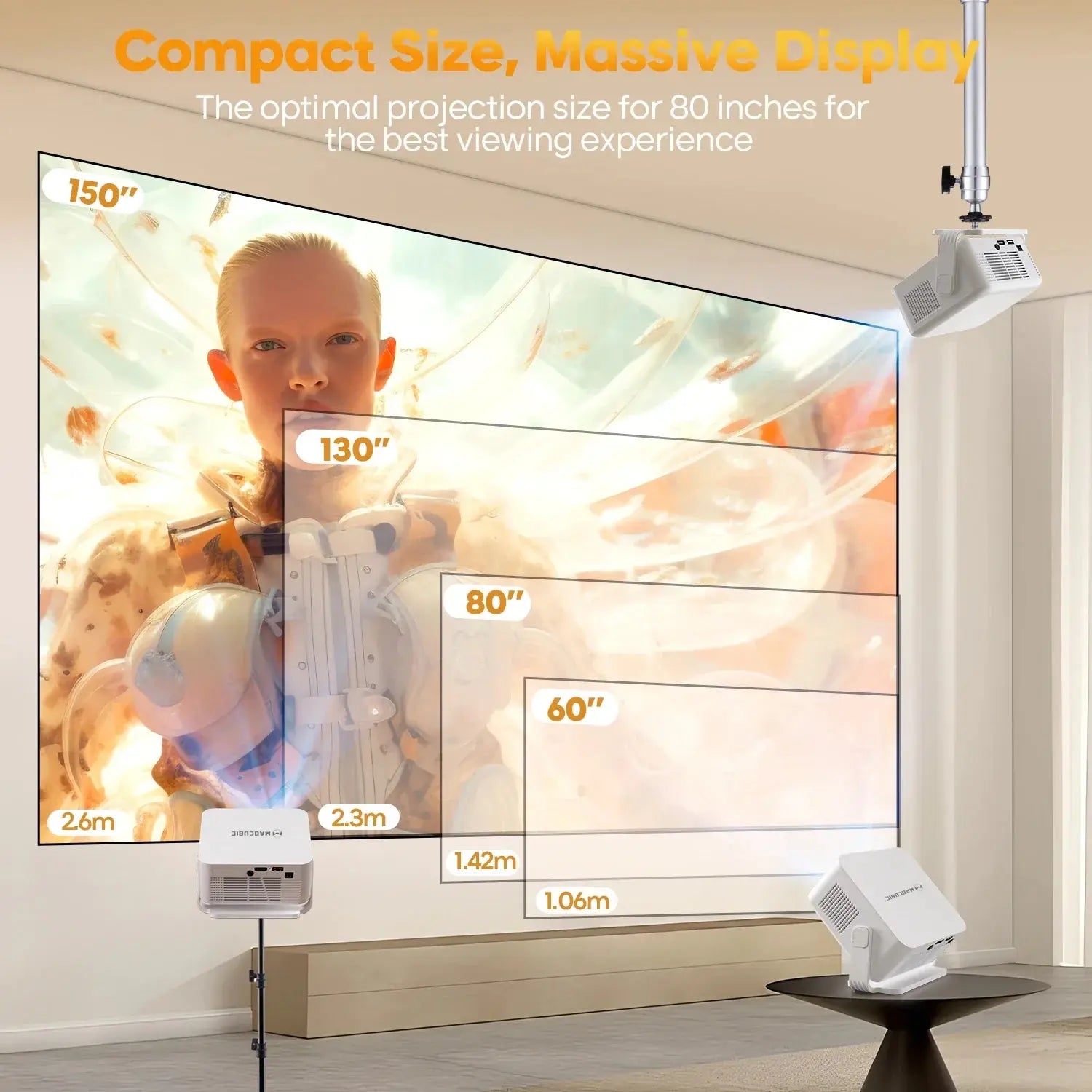 Magcubic Auto Focus Home Cinema 4K Projector 400ANSI 8K Native 720P HY300 Max GeToday