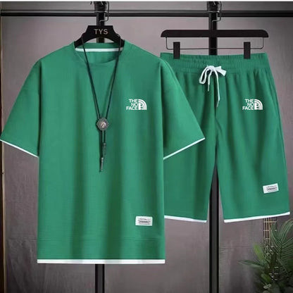 Summer men's set fashionable sportswear men's short sleeved T-shirt+sports shorts set men's casual men's clothing men's jogging